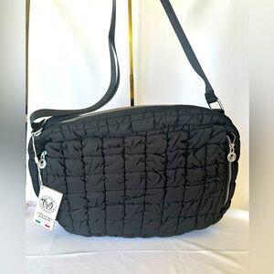 Valentino Orlandi black puffy crossbody! Fits your laptop! NWT! MSRP $259